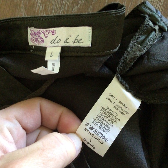 NWOT Do & Be Fringe Mini Skirt Size Large Dark Green Tassel Layered Festival - Picture 6 of 6